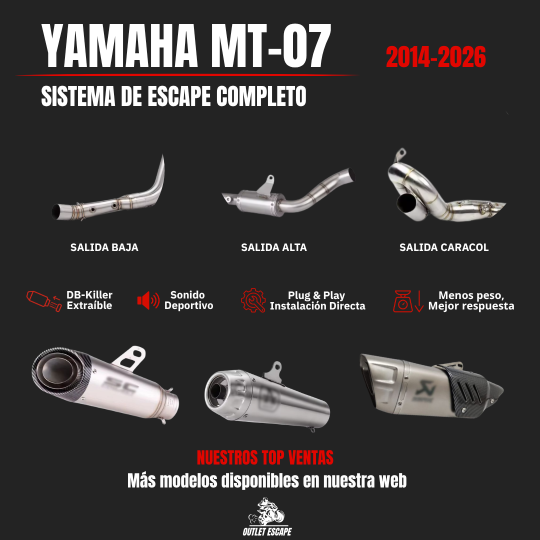 Escape completo Yamaha MT-07 2014-2026