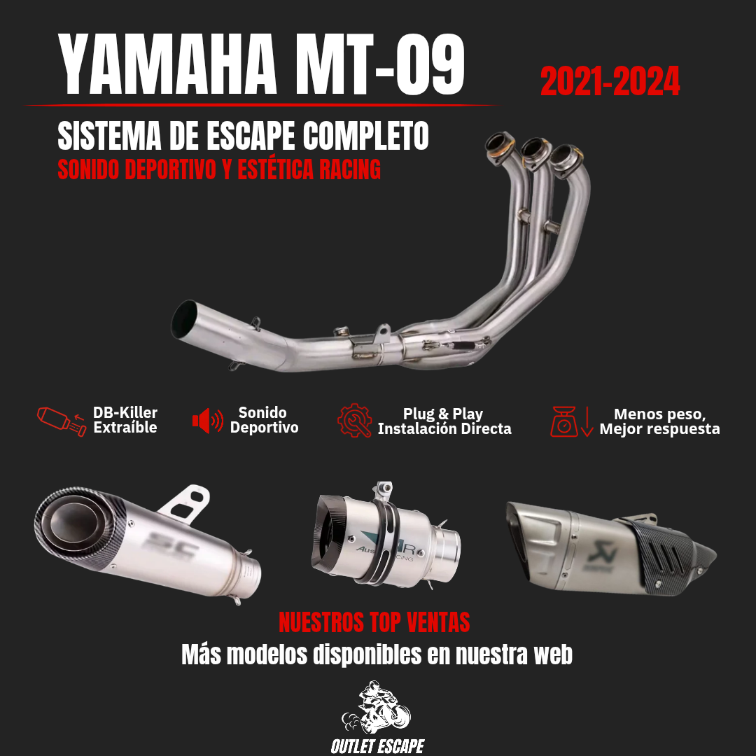 Escape completo Yamaha MT-09 / TRACER 900 / XSR 900 / R9 (2014-2026) Artesanal Performance